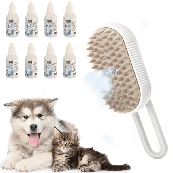 🔥 🐕🐱 3 in 1 Haustier Grooming Dampfbürste für Hunde/Katzen