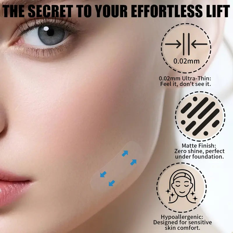 120 Pcs Waterproof Instant Face Lift Ultra-Thin Invisible Beauty Tape -Effective For 10 Hours