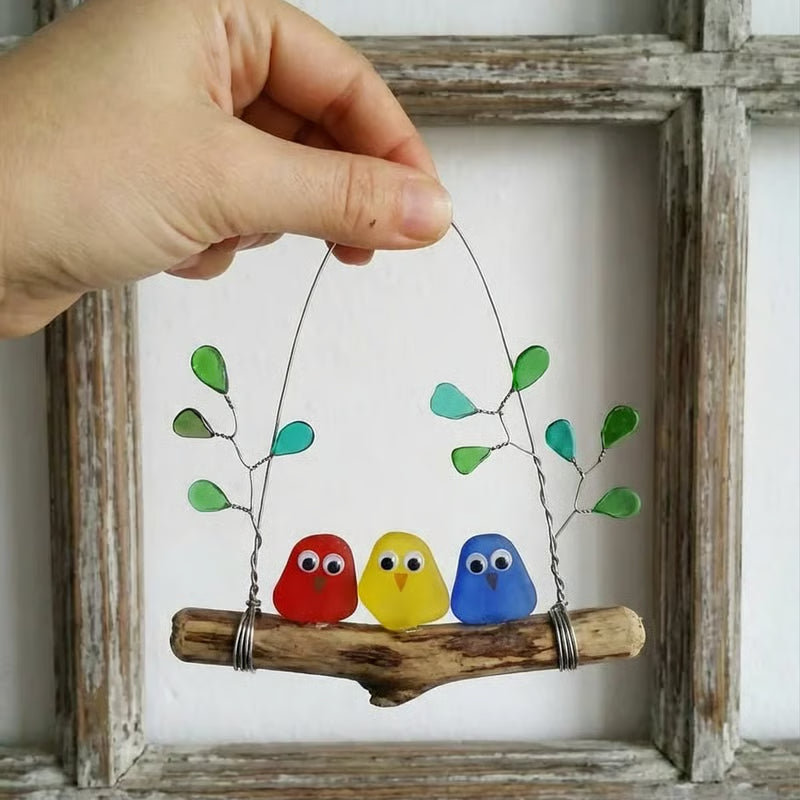 🐦 Bunte Vogelstange aus Treibglas: Das perfekte Geschenk für Naturliebhaber