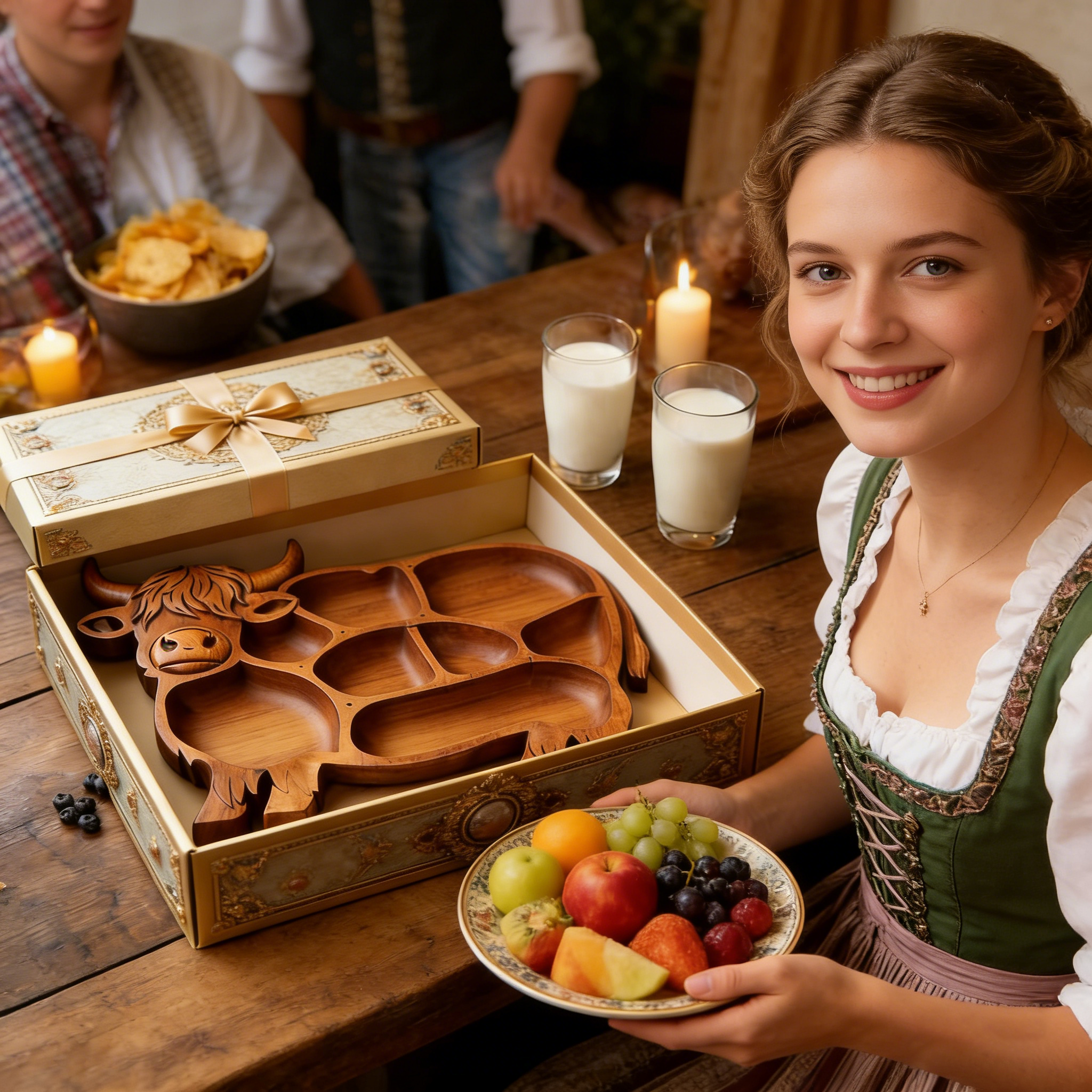 🐮 Holz-Charcuterie-Brett aus Hochlandrindfleisch