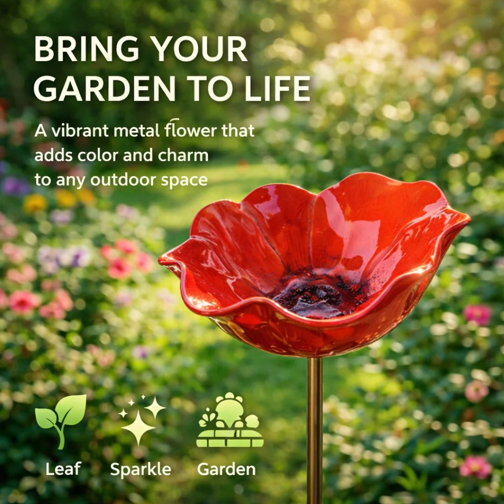 🔥Letzter Tag: 60 %-Handgefertigter Blumenstecker aus Metall für den Garten 🐦