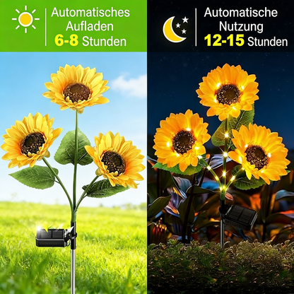 🌞Solar-Gartenleuchten mit 3 Sonnenblumenlichtern, wasserdichte Solar-Außenleuchten mit automatischer Ein-/Ausschaltfunktion