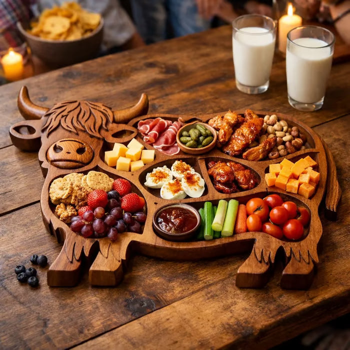 🐮 Holz-Charcuterie-Brett aus Hochlandrindfleisch