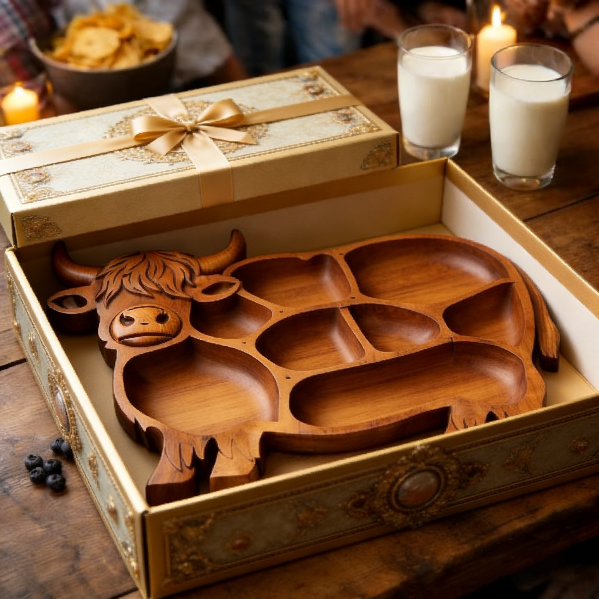 🐮 Holz-Charcuterie-Brett aus Hochlandrindfleisch