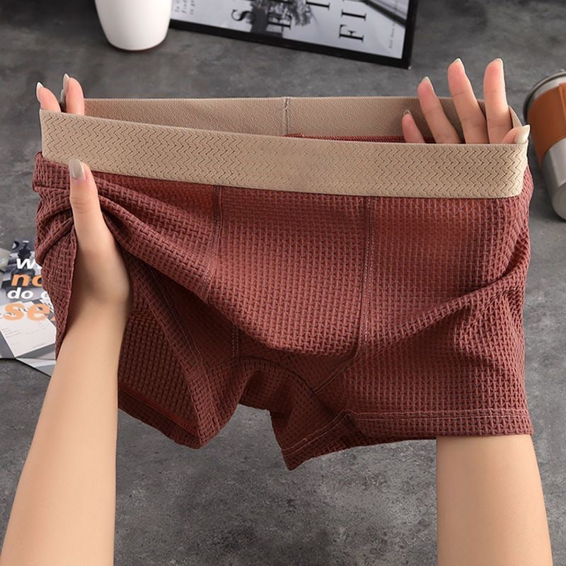 🔥Letzter Tag: 60 %❄️Herren-Boxershorts aus Eisseide, einfarbig, bequem und atmungsaktiv