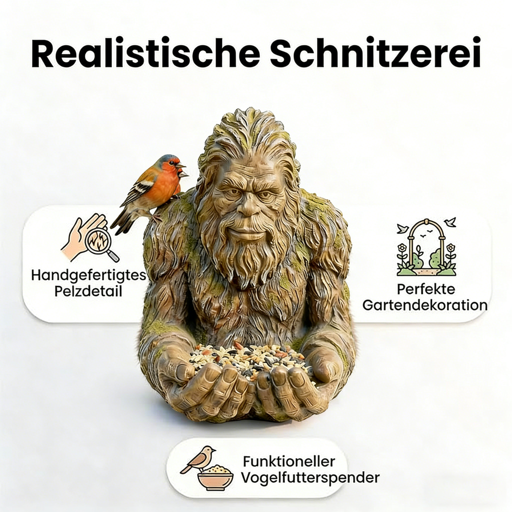 Vogelfutterhaus für draußen – Handbemalte Gartenskulptur & Wildvogelfutterhaus