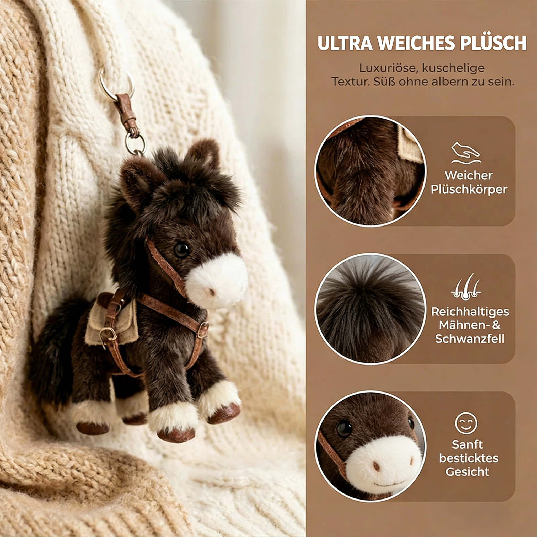 PonyTata Plüschpony-Taschenanhänger & Schlüsselanhänger