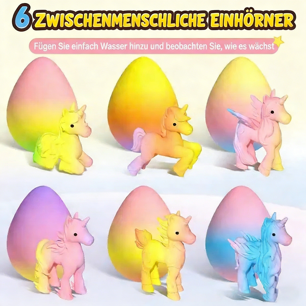 🦄Magische Einhorn-Eier zum Schlüpfen✨6er-Pack Zauber & Überraschung💦Wasser – Wachsen & Freude entfachen