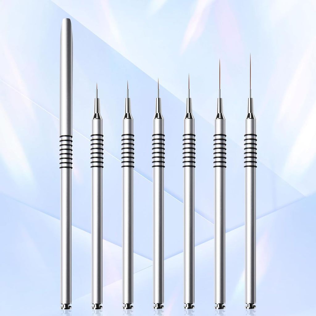 Nail Art Liner Brushes Set, 6Pcs Nail Art Design Brush Striping Thin Long Lines Dotting Drawing Pen