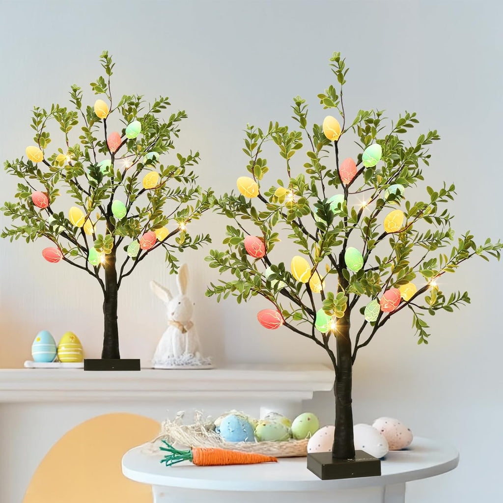 Beleuchteter künstlicher Weihnachtsbaum, batterie-/USB-betrieben, leuchtender Ostereierbaum für die Frühlingsdekoration