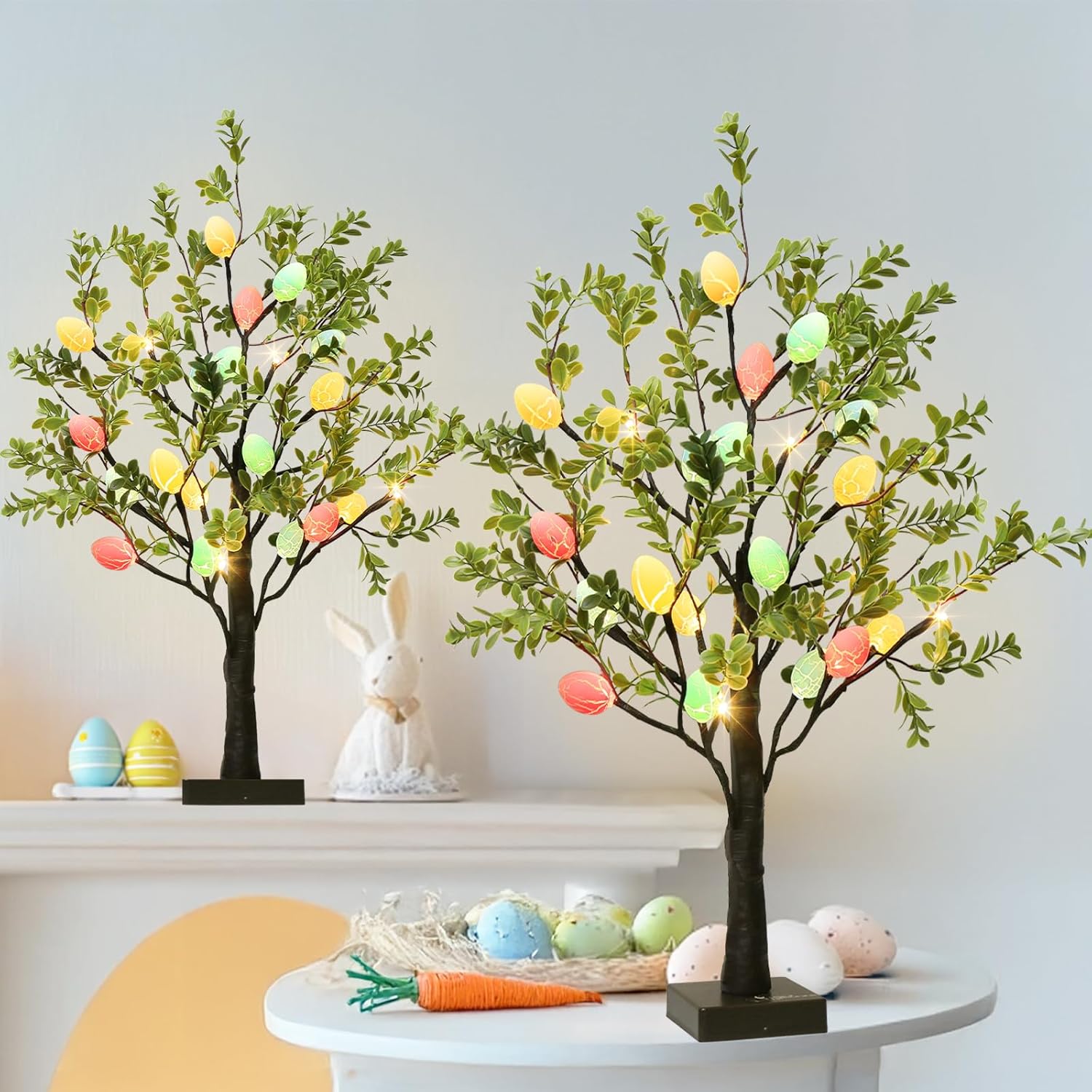 Beleuchteter künstlicher Weihnachtsbaum, batterie-/USB-betrieben, leuchtender Ostereierbaum für die Frühlingsdekoration