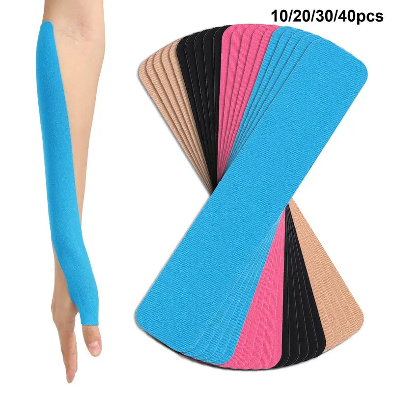 Pre-Cut Professional  Sports Kinesiology Tape, Athletic Tape, Breathable Elastic Waterproof Muscle Support Straps, Flexible Durable