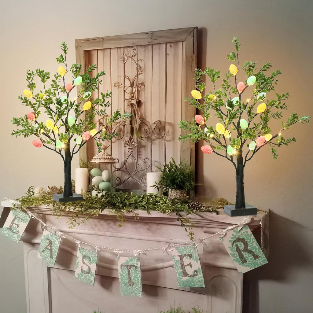 Beleuchteter künstlicher Weihnachtsbaum, batterie-/USB-betrieben, leuchtender Ostereierbaum für die Frühlingsdekoration