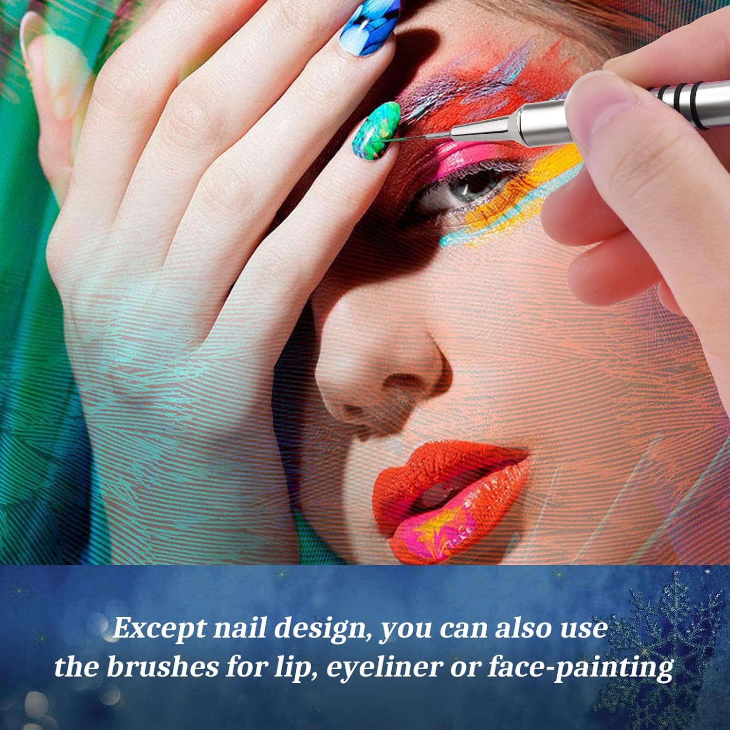Nail Art Liner Brushes Set, 6Pcs Nail Art Design Brush Striping Thin Long Lines Dotting Drawing Pen