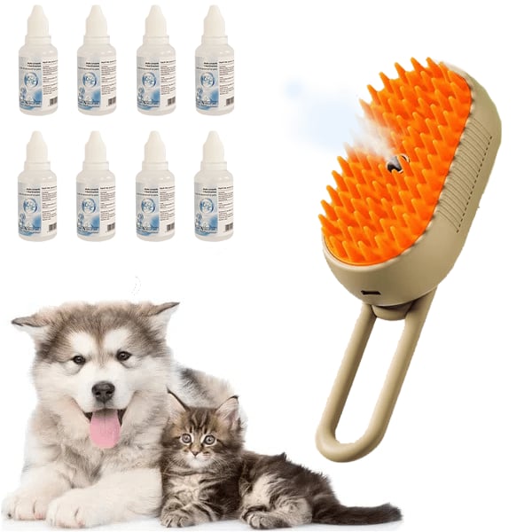 🔥 🐕🐱 3 in 1 Haustier Grooming Dampfbürste für Hunde/Katzen