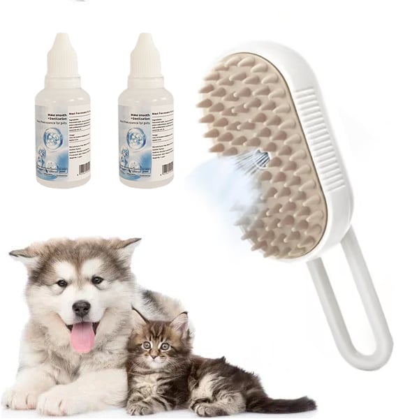 🔥 🐕🐱 3 in 1 Haustier Grooming Dampfbürste für Hunde/Katzen