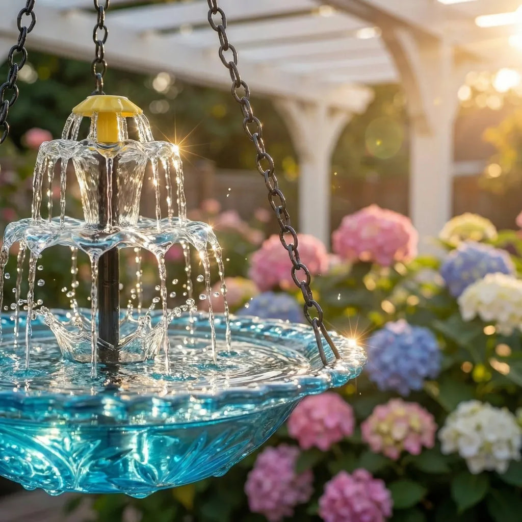 🔥🔥Neujahrsangebot: 70 % Rabatt – Solarbetriebener Hängebrunnen für Vögel mit Kaskadenfunktion