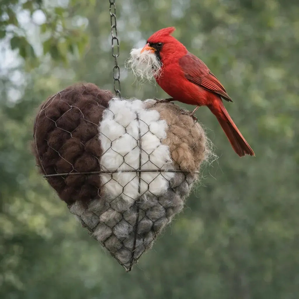 🕊️ Handgefertigtes Vogelnestherz aus Alpakafasern