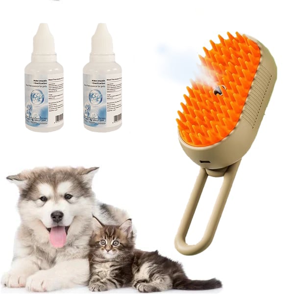 🔥 🐕🐱 3 in 1 Haustier Grooming Dampfbürste für Hunde/Katzen