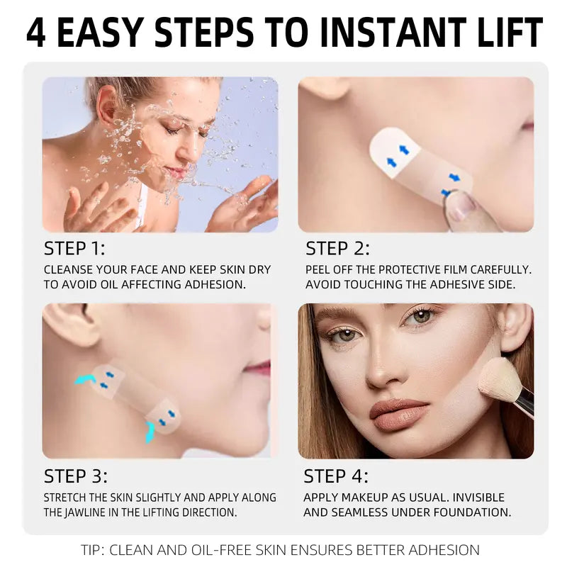 120 Pcs Waterproof Instant Face Lift Ultra-Thin Invisible Beauty Tape -Effective For 10 Hours