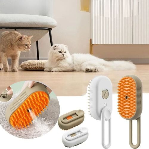 🔥 🐕🐱 3 in 1 Haustier Grooming Dampfbürste für Hunde/Katzen