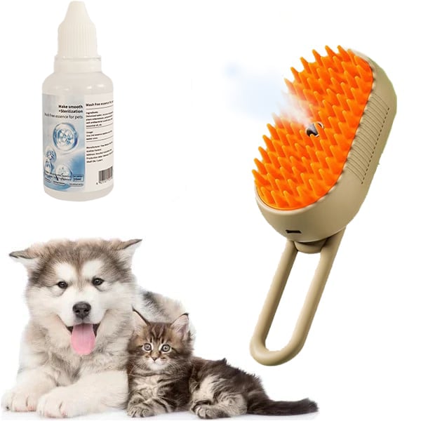 🔥 🐕🐱 3 in 1 Haustier Grooming Dampfbürste für Hunde/Katzen