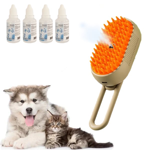 🔥 🐕🐱 3 in 1 Haustier Grooming Dampfbürste für Hunde/Katzen