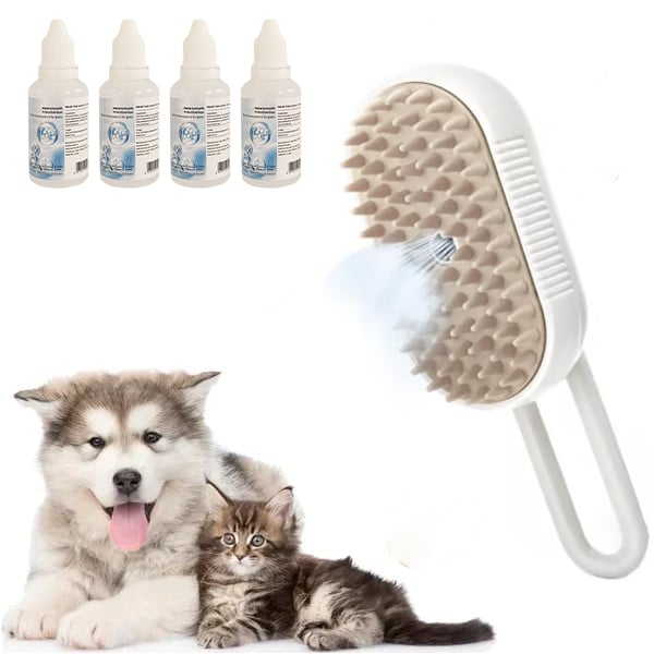 🔥 🐕🐱 3 in 1 Haustier Grooming Dampfbürste für Hunde/Katzen